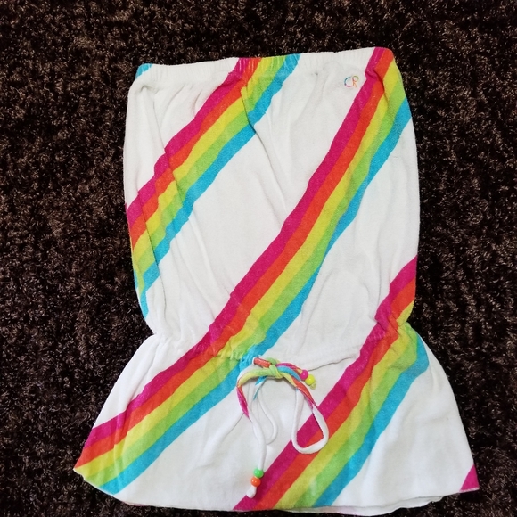 OP Terry Cloth Strapless Halter Tank Top Vtg Rainbow Sm - Picture 1 of 10